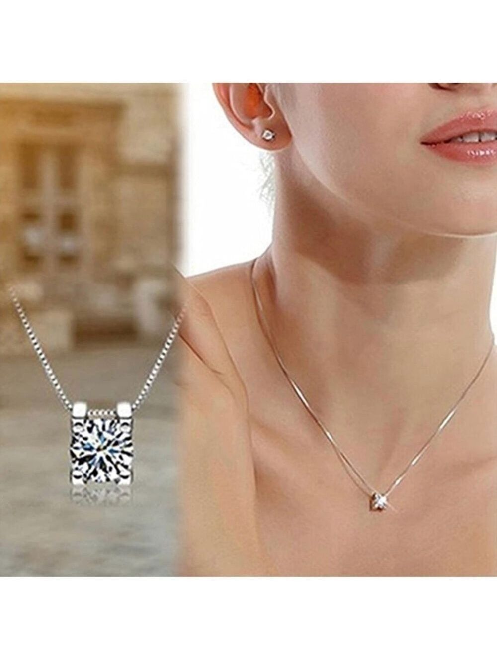 Pendant Cubic Zirconia Round Stone (no chain) - Picture 3 of 9